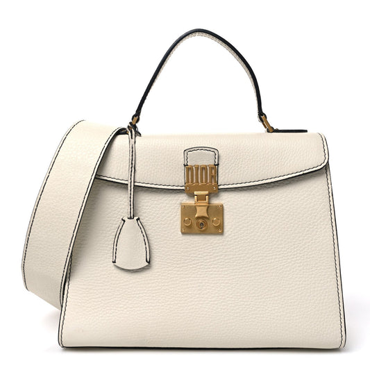 Calfskin Dioraddict Top Handle White