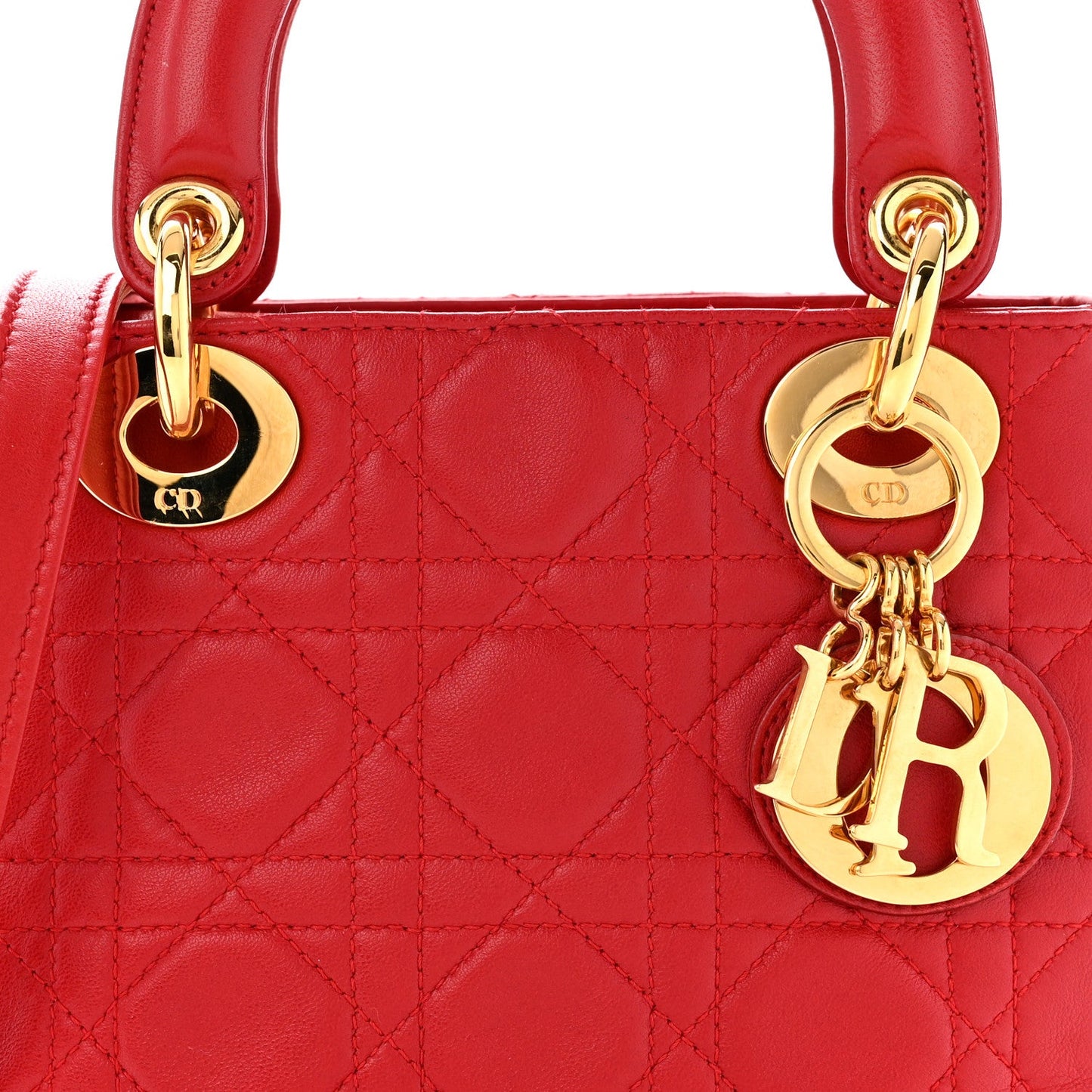 Lambskin Cannage Mini Lady Dior Red