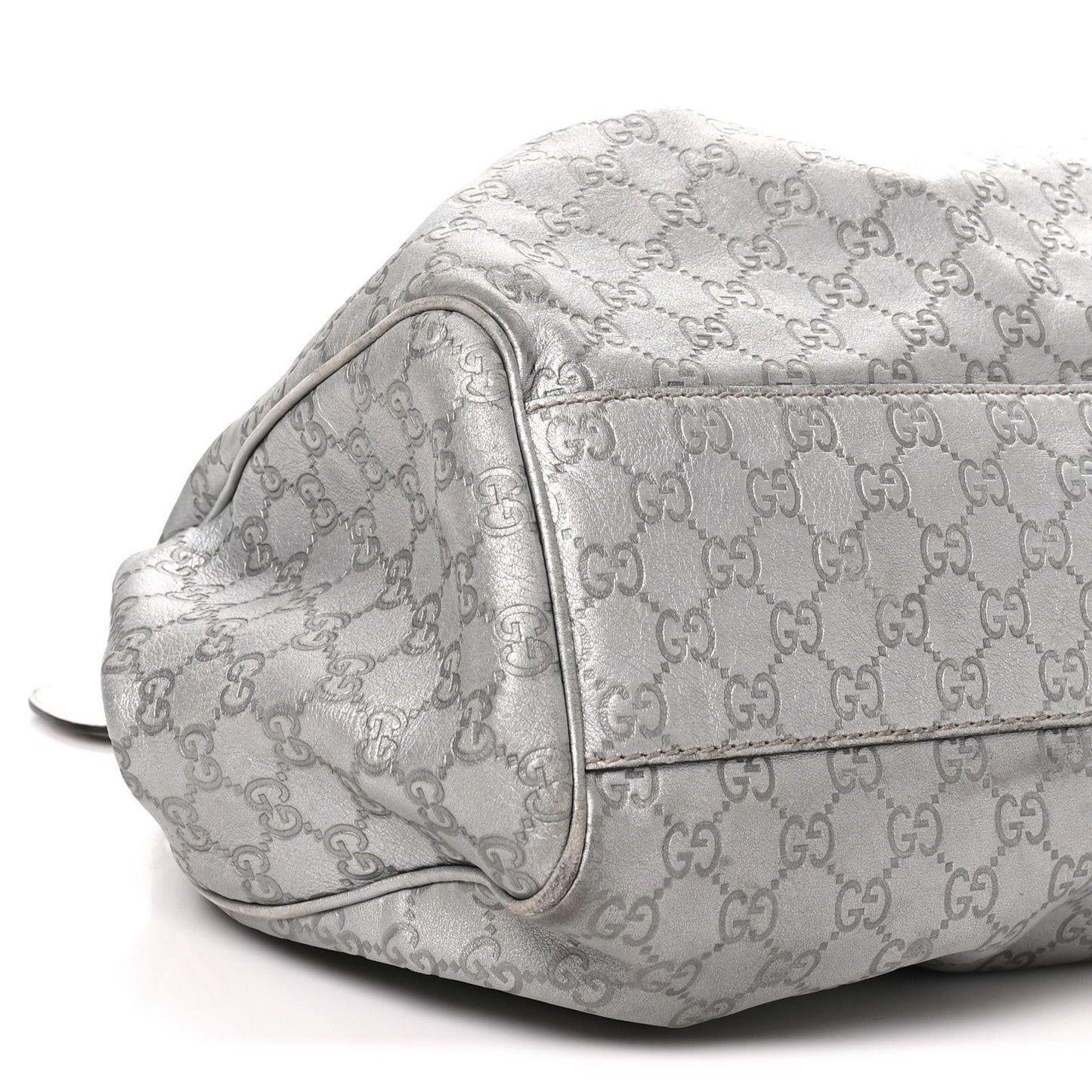 Guccissima Large Sukey Tote Silver