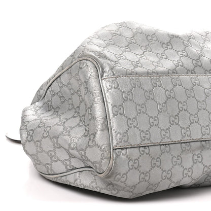 Guccissima Large Sukey Tote Silver
