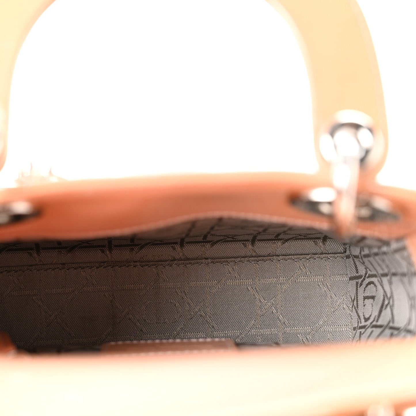 Patent Cannage Mini Lady Dior Rose Clair
