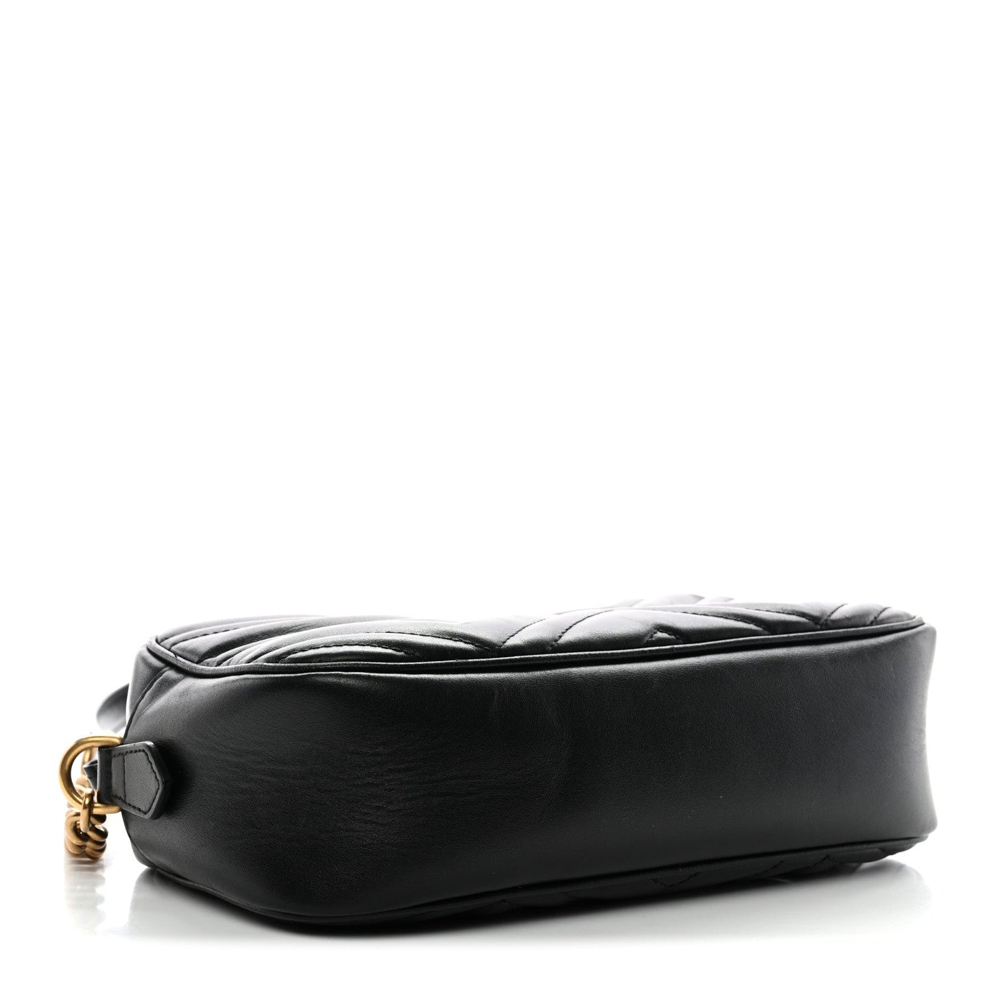 Calfskin Matelasse Small GG Marmont Chain Shoulder Bag Black