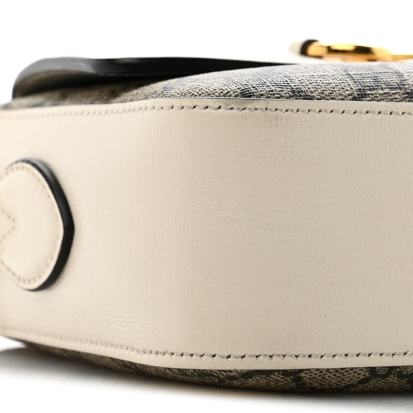 GG Supreme Monogram Small Horsebit 1955 Shoulder Bag Beige Mystic White