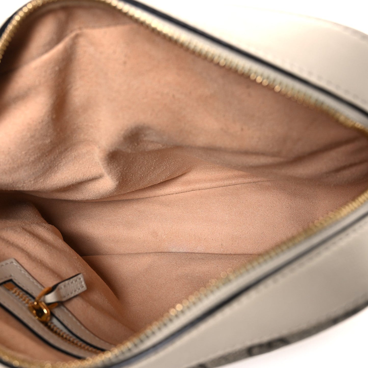 GG Supreme Monogram Small Horsebit 1955 Shoulder Bag Beige Mystic White