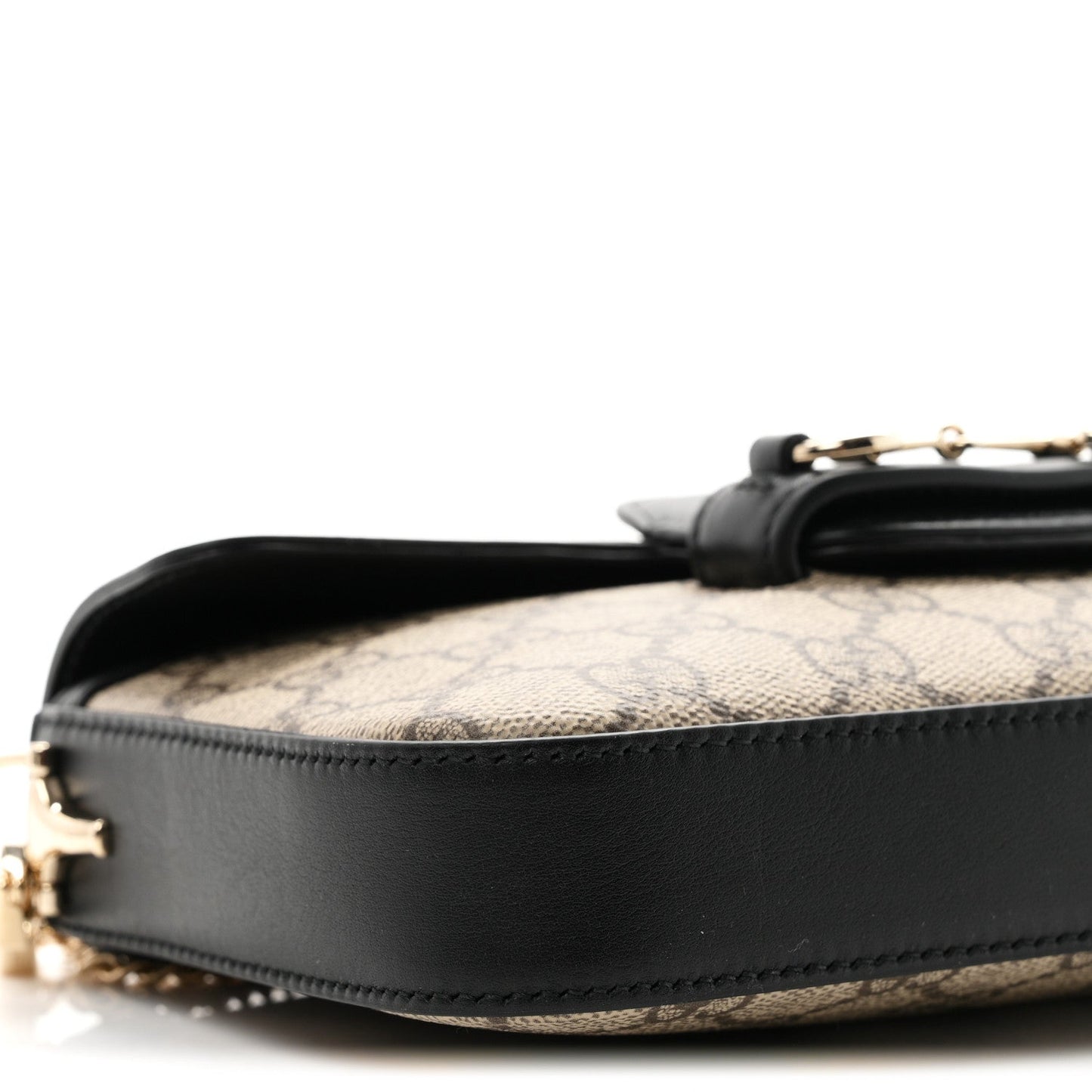 GG Supreme Monogram Azalea Calfskin Horsebit 1955 Mini Bag Beige Black