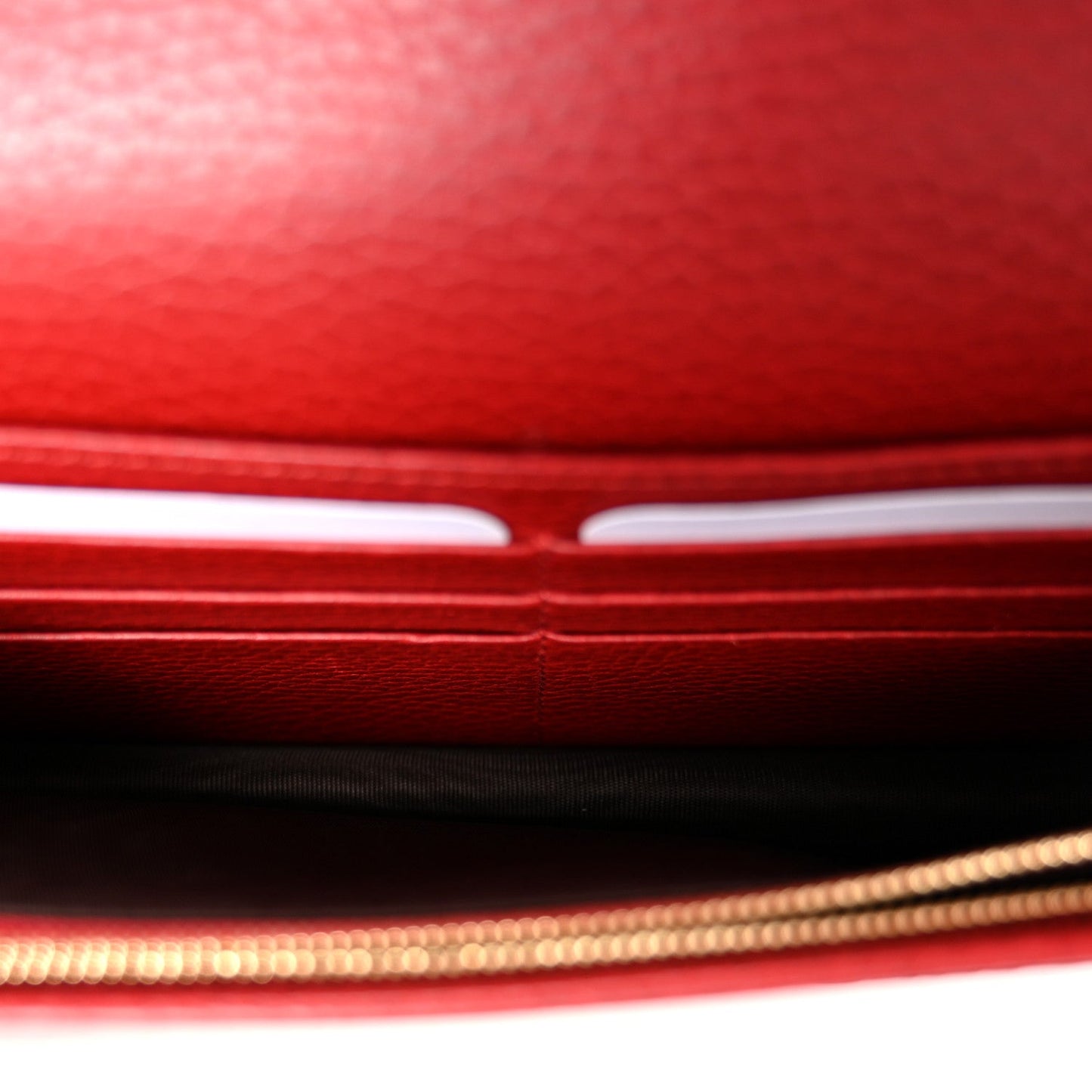 Dollar Calfskin Mini GG Marmont Chain Wallet Hibiscus Red