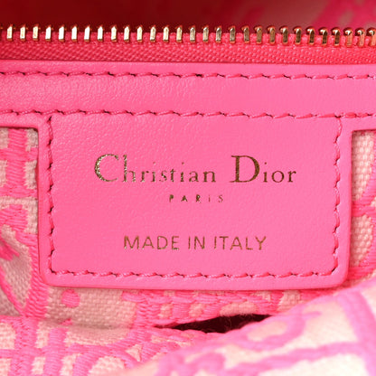 Wicker Oblique Medium Lady Dior Bag Fluorescent Pink