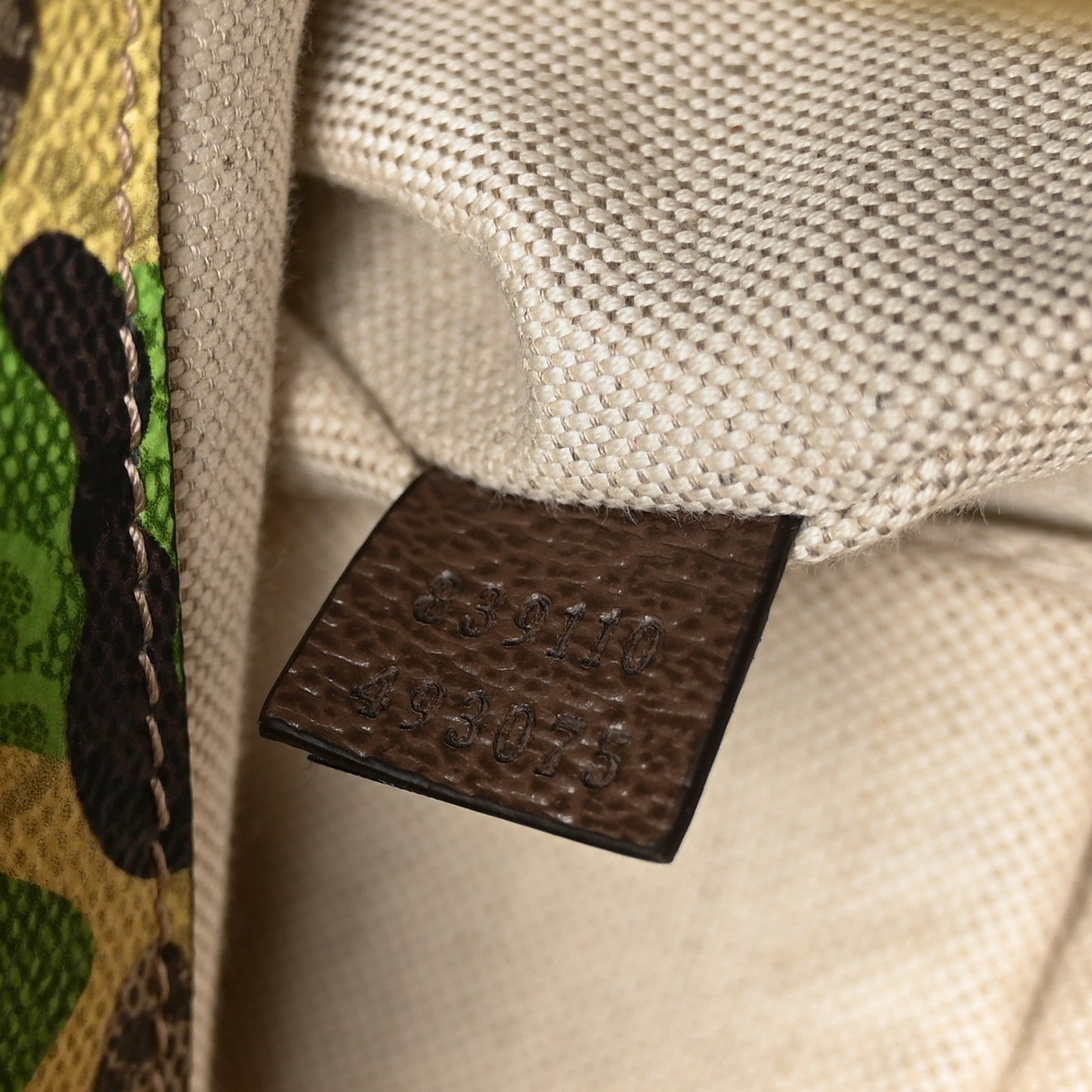 GG Supreme Monogram Camouflage Large Backpack Green Multicolor
