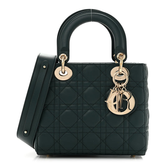 Lambskin Cannage Small My ABCDior Lady Dior Dark Green