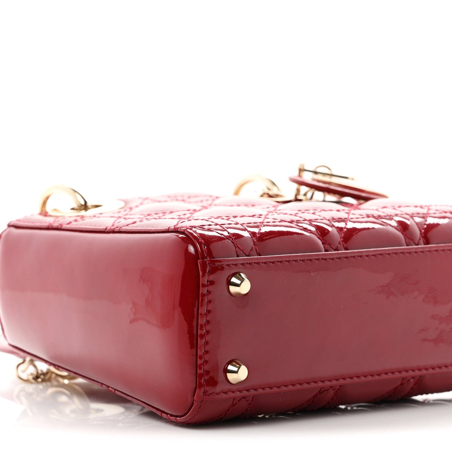 Patent Cannage Mini Lady Dior Red
