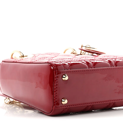 Patent Cannage Mini Lady Dior Red