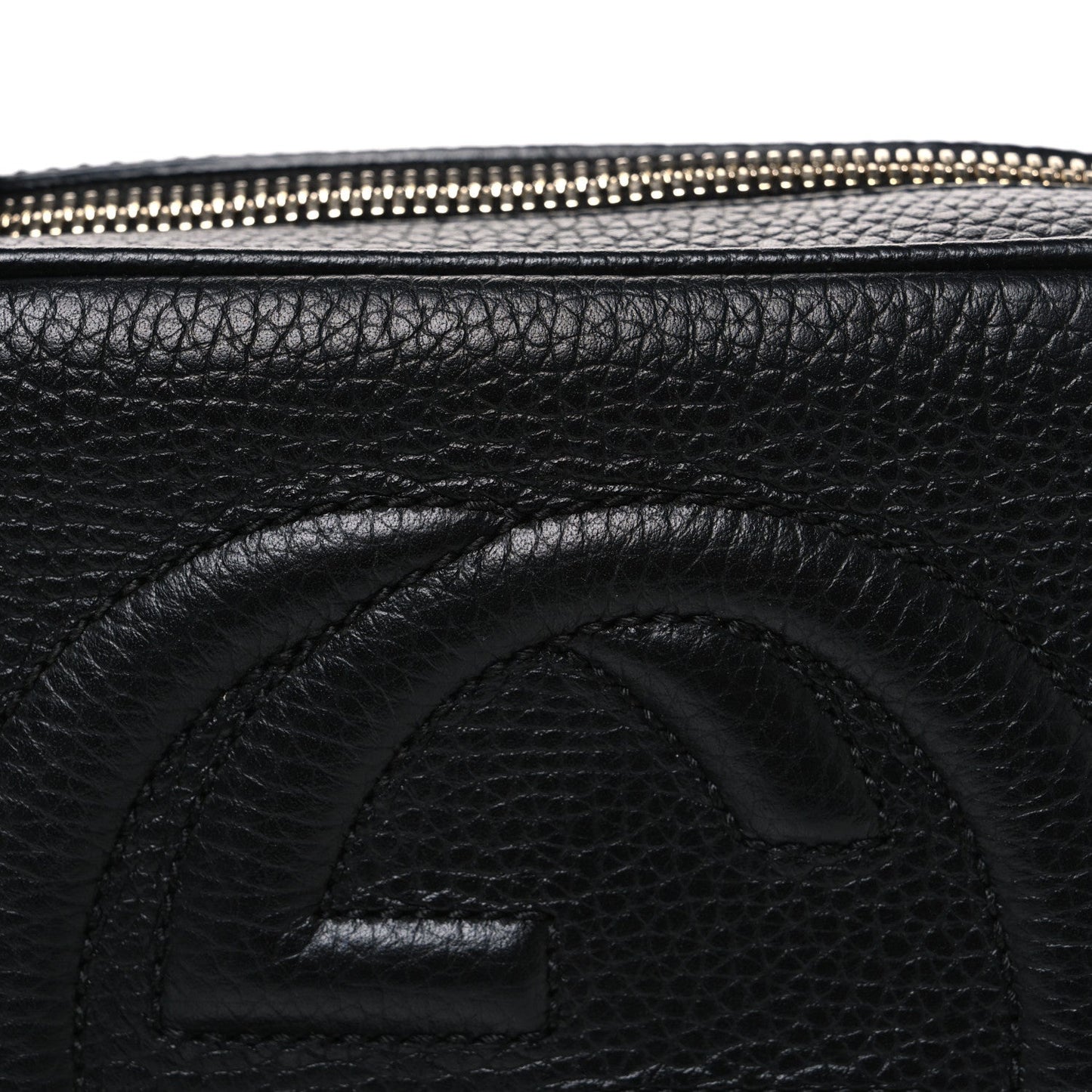 Pebbled Calfskin Small Soho Disco Bag Black