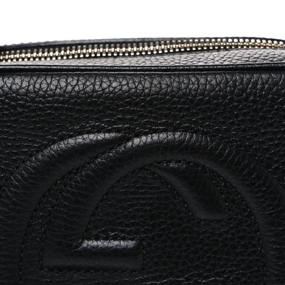 Pebbled Calfskin Small Soho Disco Bag Black