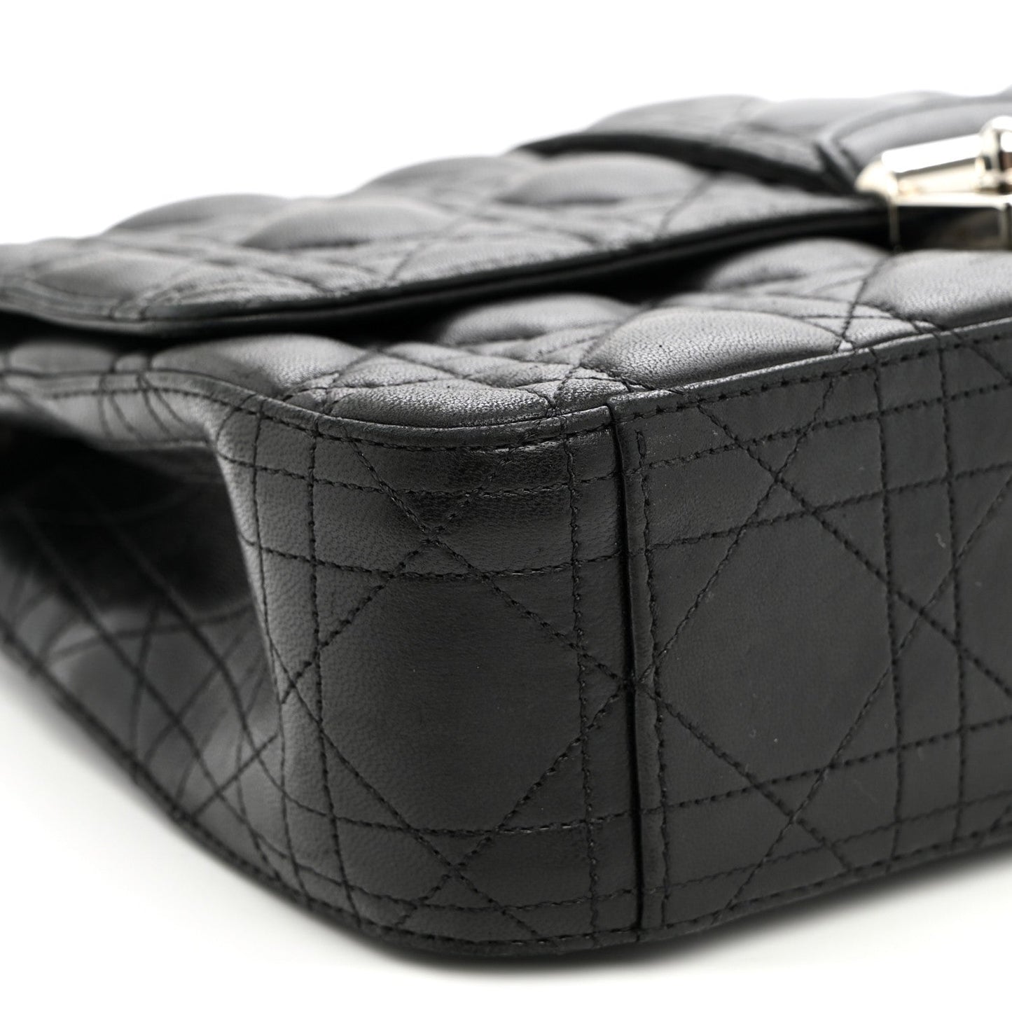 Lambskin Cannage Medium Miss Dior Flap Black