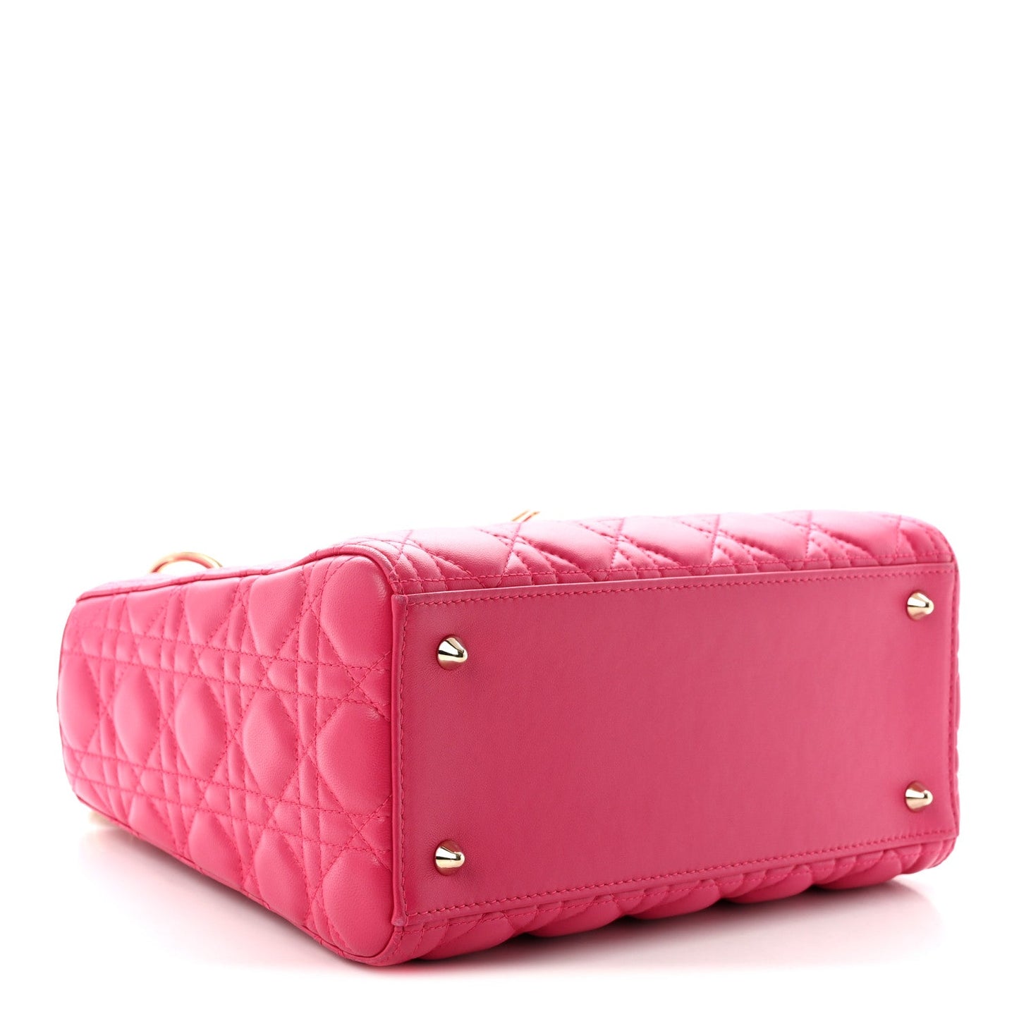Lambskin Cannage Medium Lady Dior Fuchsia
