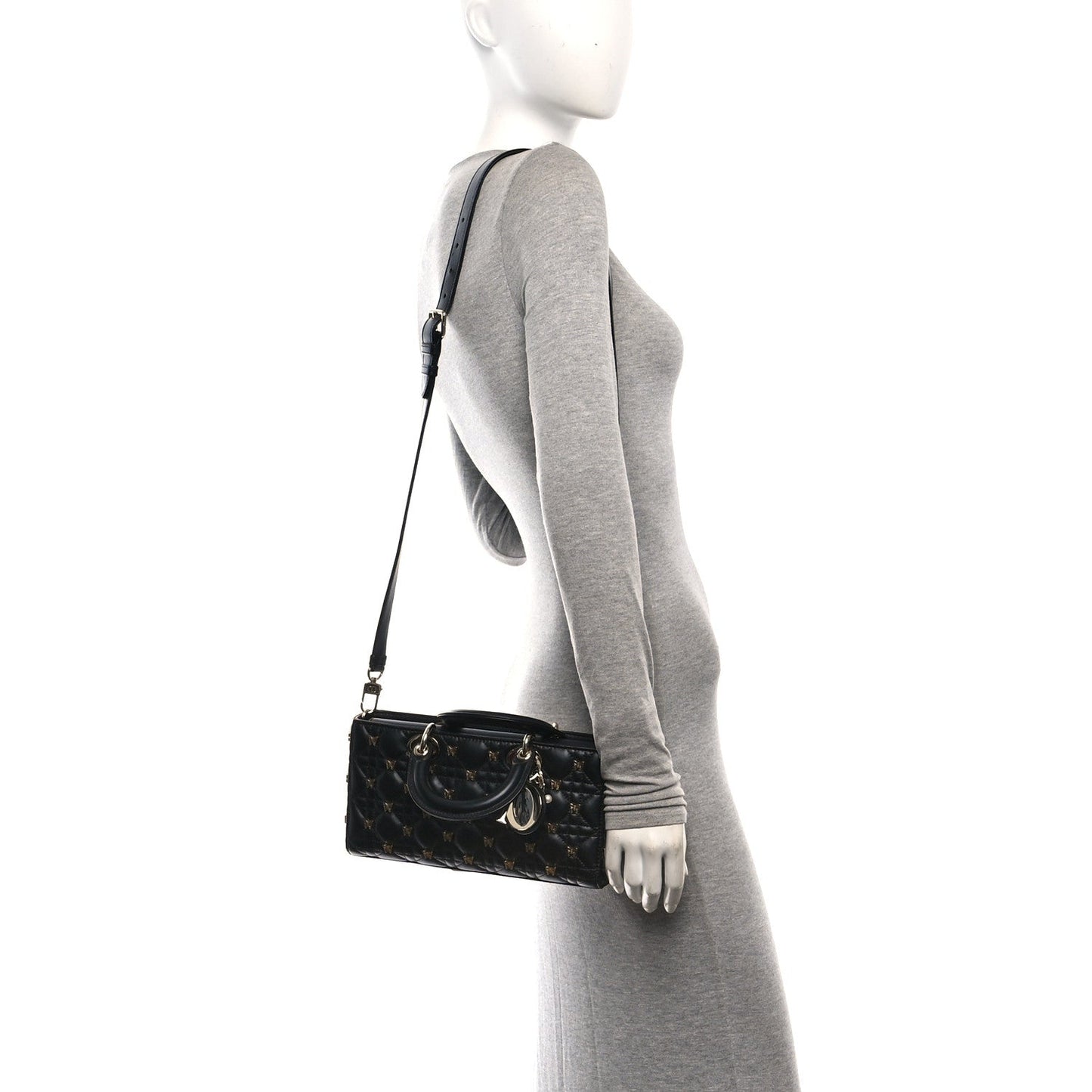 Lambskin Butterfly Cannage Lady D-Joy Black