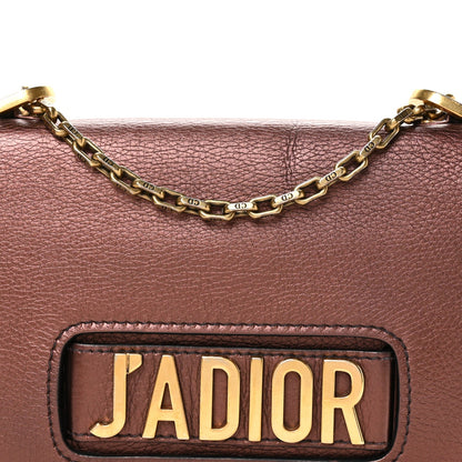 Metallic Calfskin J'Adior Chain Flap Bag Noisette