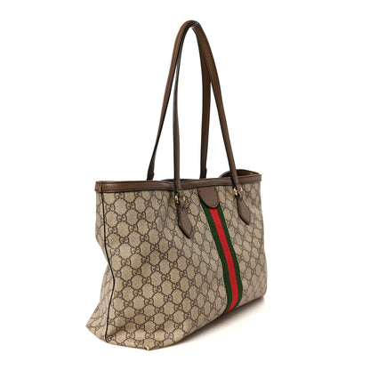 GG Supreme Monogram Medium Ophidia Shopping Tote Brown