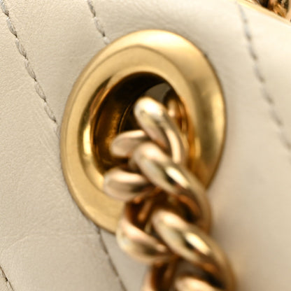 Calfskin Matelasse Small GG Marmont Shoulder Bag White