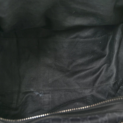 Soft GG Supreme Monogram Appia Calfskin Web Medium Carry On Duffle Bag Black Grey