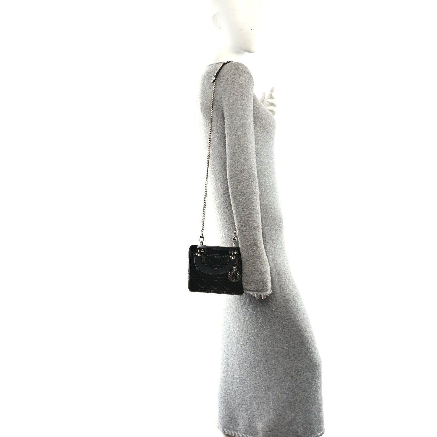 Lambskin Cannage Mini Lady Dior Black
