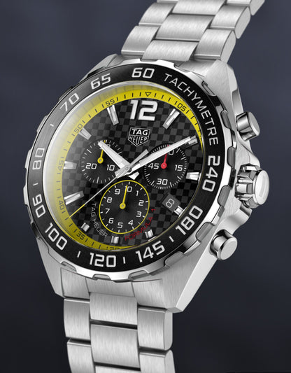 Tag Heuer Formula 1 Chronograph Black Dial Silver Steel Strap Watch for Men- CAZ101AC.BA0842