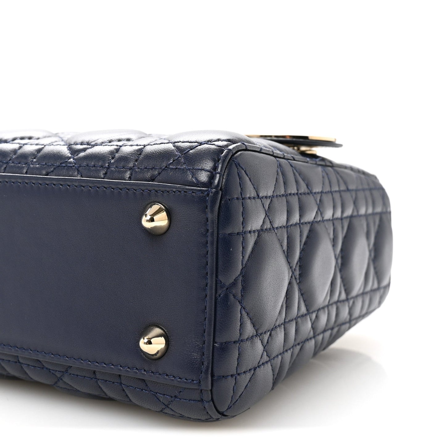 Lambskin Cannage Small Lucky Badges My Lady Dior Navy