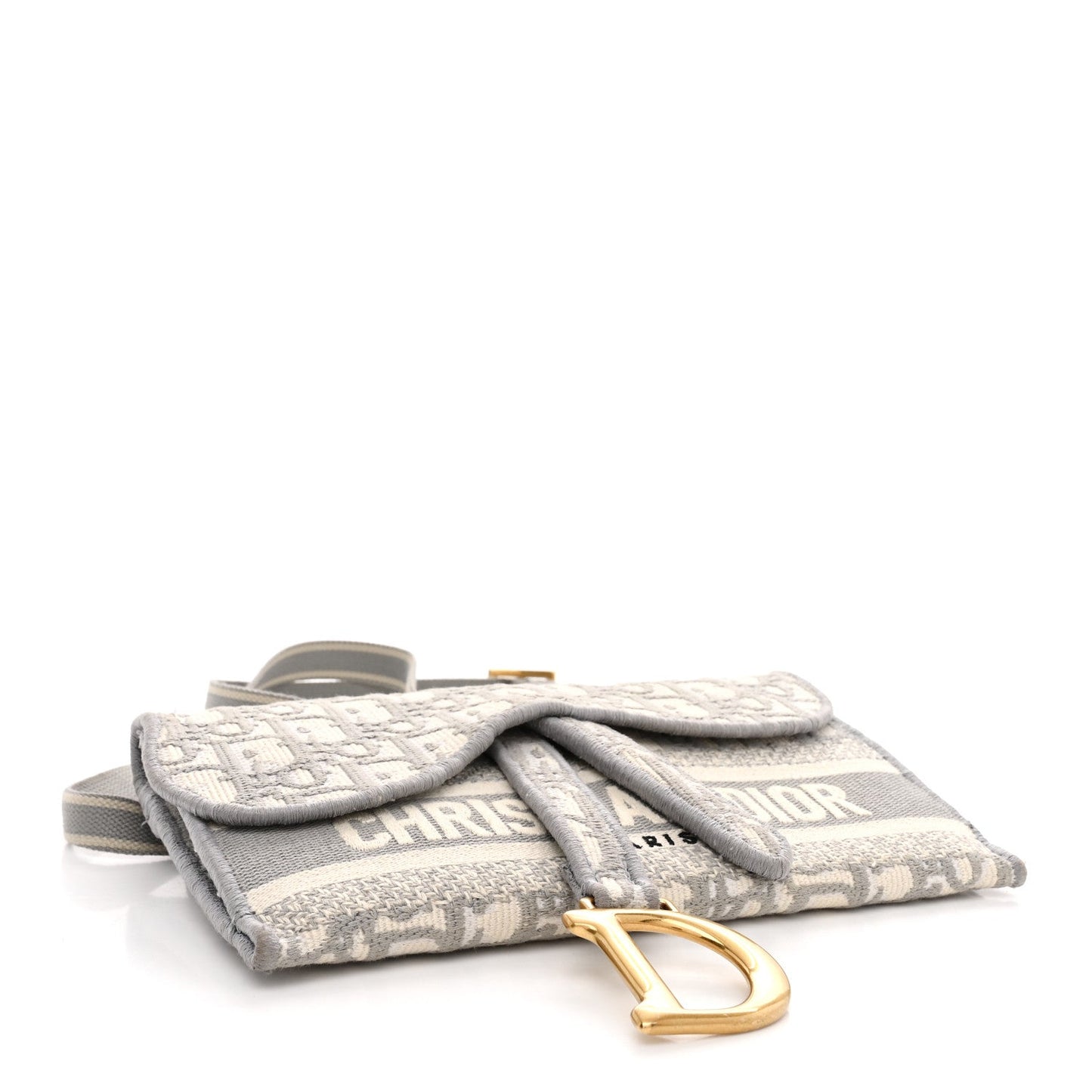 Oblique Slim Saddle Pouch Grey Grey