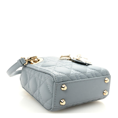 Lambskin Cannage Micro Lady Dior Cloud Blue Cloud Blue