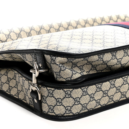 GG Supreme Monogram Web Savoy Garment Bag Beige Blue