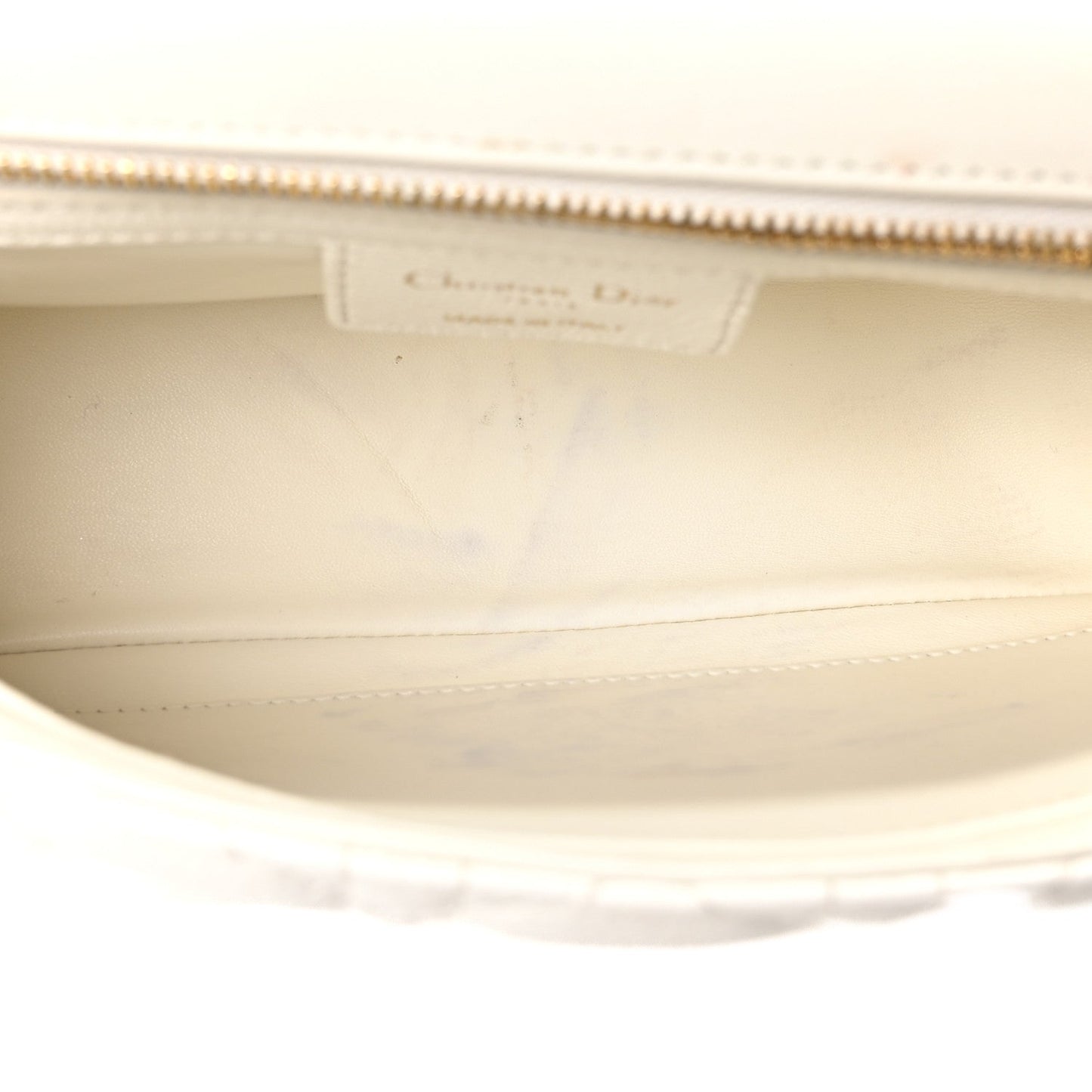 Supple Calfskin Cannage Medium Caro Bag Ivory