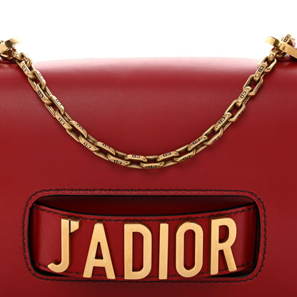 Calfskin J'Adior Chain Flap Bag Red