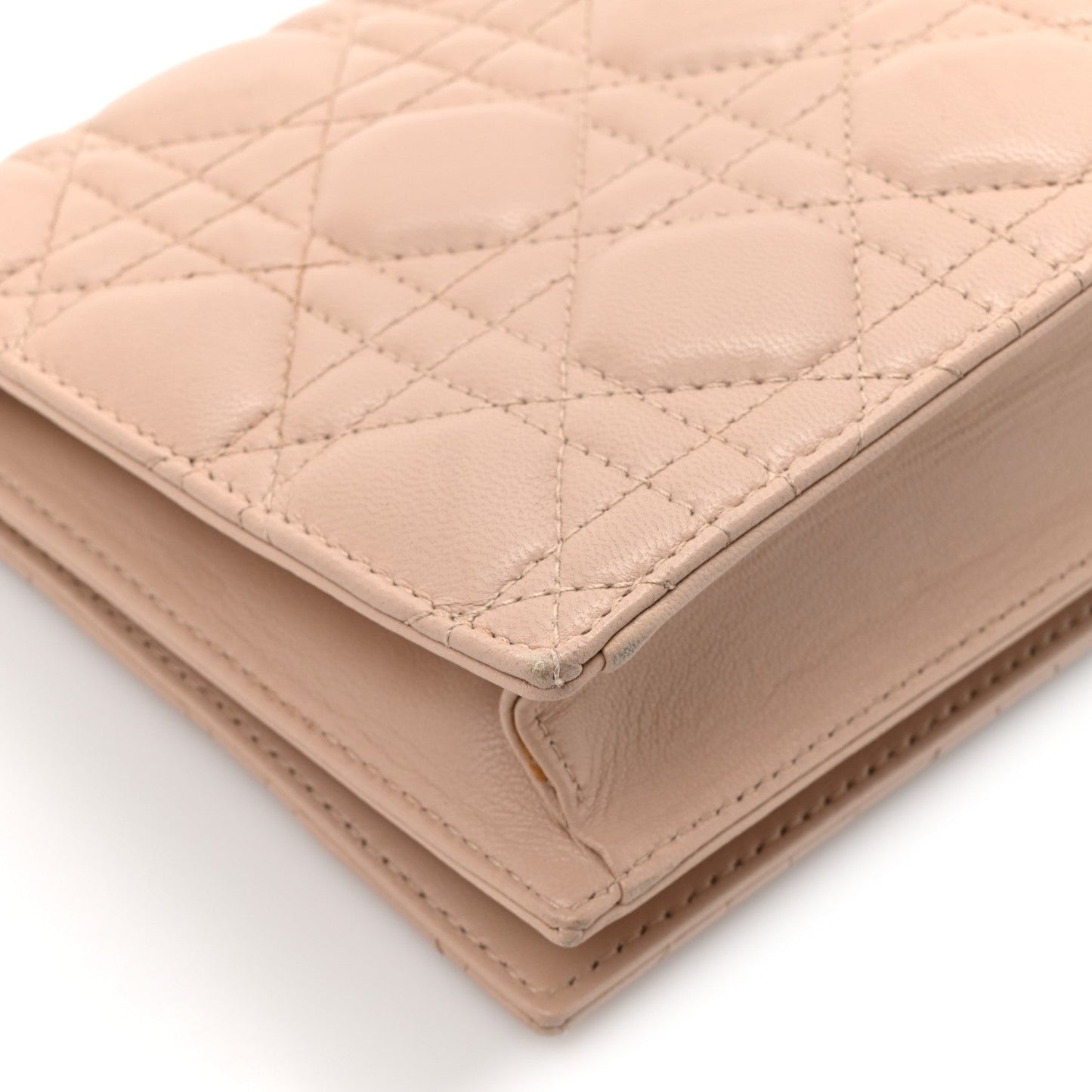 Lambskin Cannage Lady Dior Convertible Clutch Pink