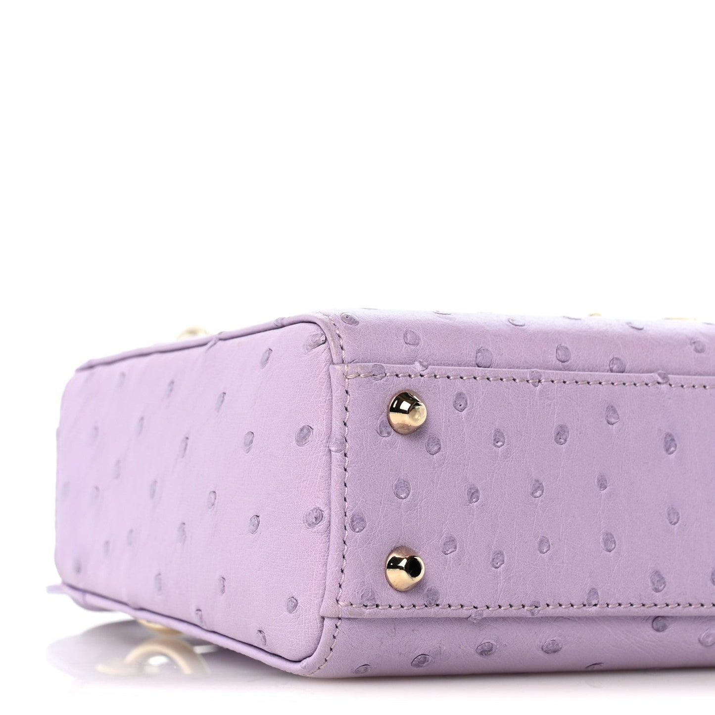 Ostrich Mini Lady Dior Purple