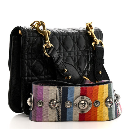 Lambskin Cannage Large Dioraddict Flap J’Adior Strap Black