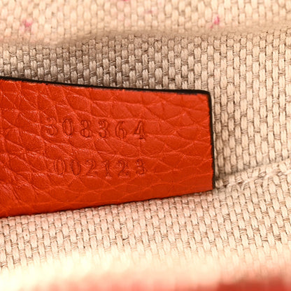 Pebbled Calfskin Small Soho Disco Bag Sun Orange