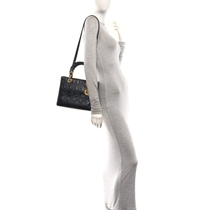 Lambskin Cannage Medium Lady Dior Black