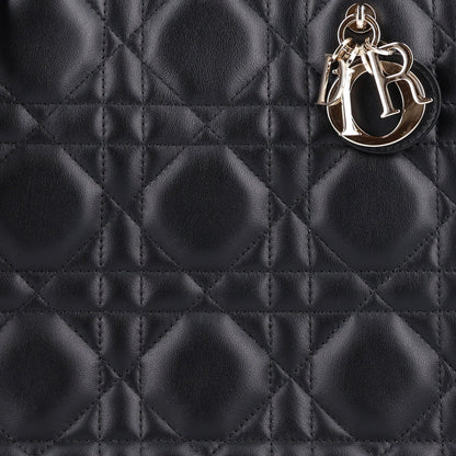 Calfskin Macro Cannage Small Book Tote Black