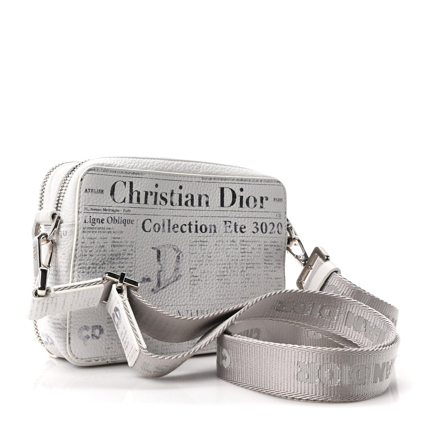X DANIEL ARSHAM Grained Calfskin Newspaper Messenger White