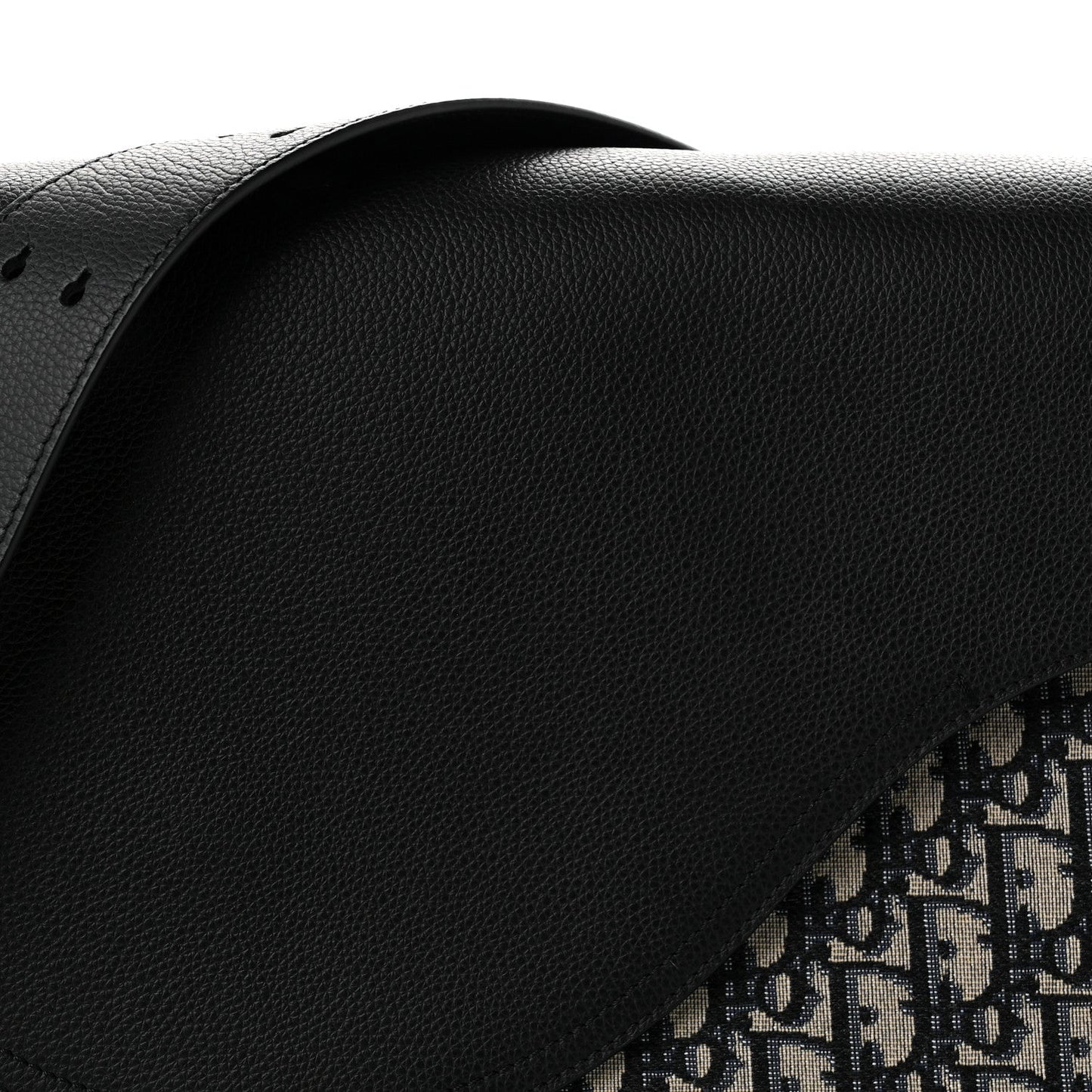 Grained Calfskin Oblique Large Saddle Messenger Black