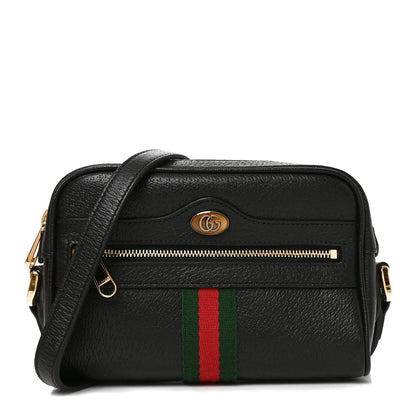 Calfskin Web Mini Ophidia Shoulder Bag Black