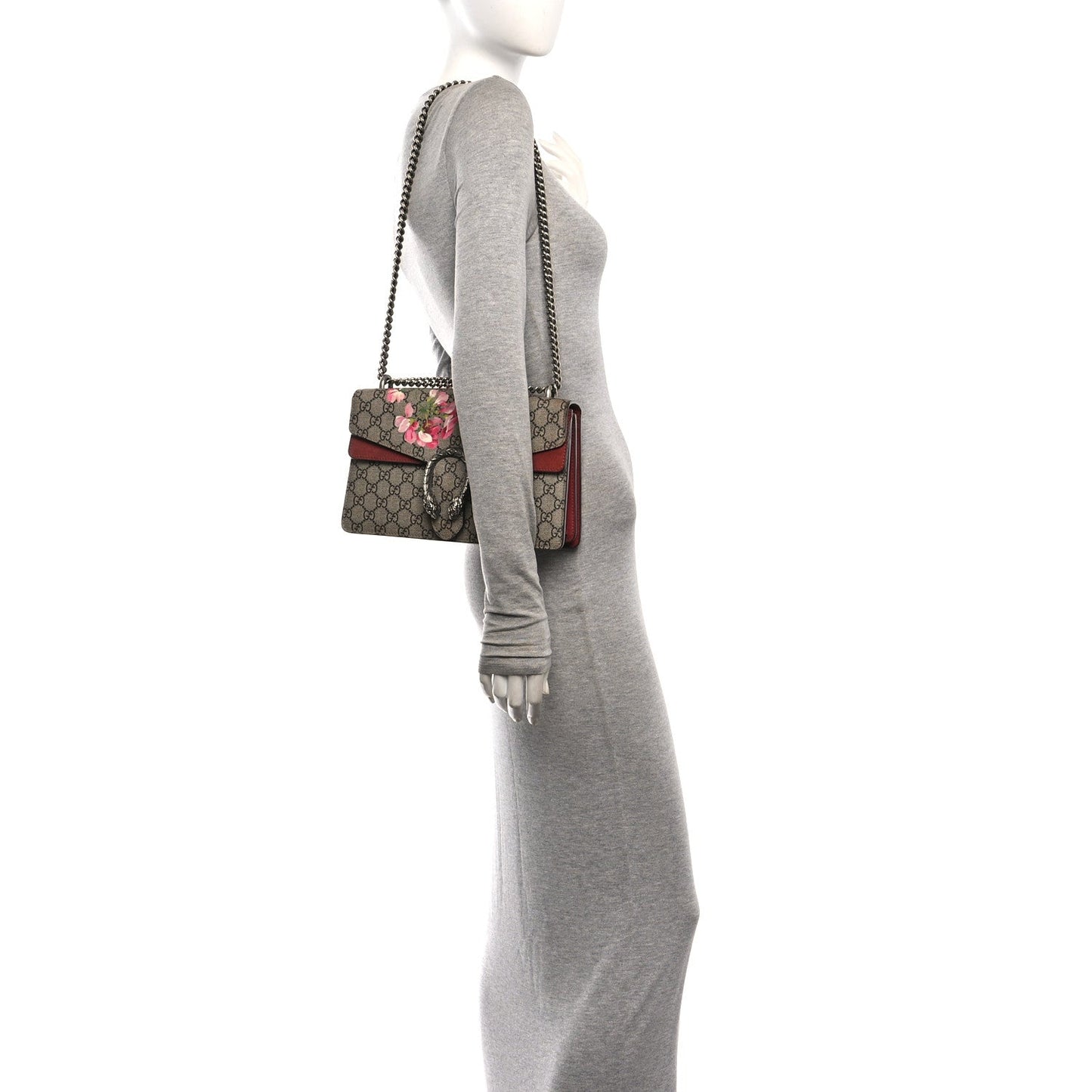 GG Supreme Monogram Blooms Small Dionysus Shoulder Bag Beige Multicolor Dry Rose