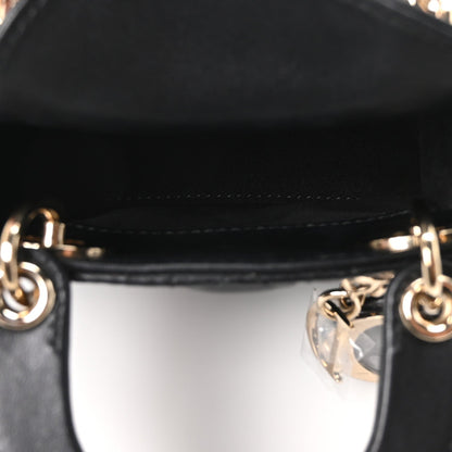 Lambskin Cannage Micro Lady Dior Black