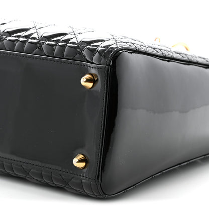 Patent Cannage Large Lady Dior Black