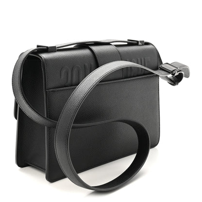 Ultra Matte Grained Calfskin 30 Montaigne Flap Bag Black