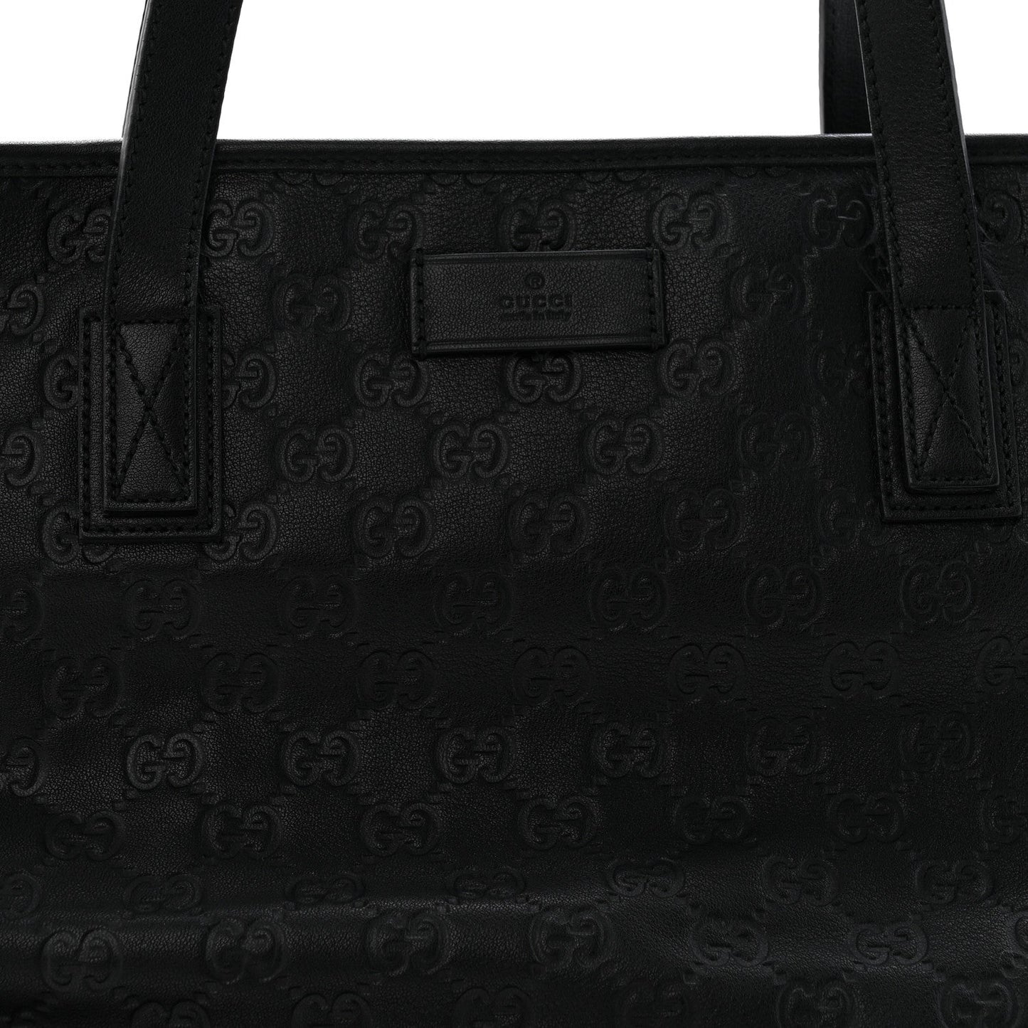 Guccissima Medium Zippered Shopping Tote Black