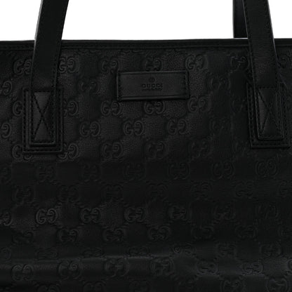 Guccissima Medium Zippered Shopping Tote Black