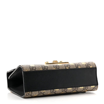 GG Supreme Monogram Bees Small Padlock Shoulder Bag Black