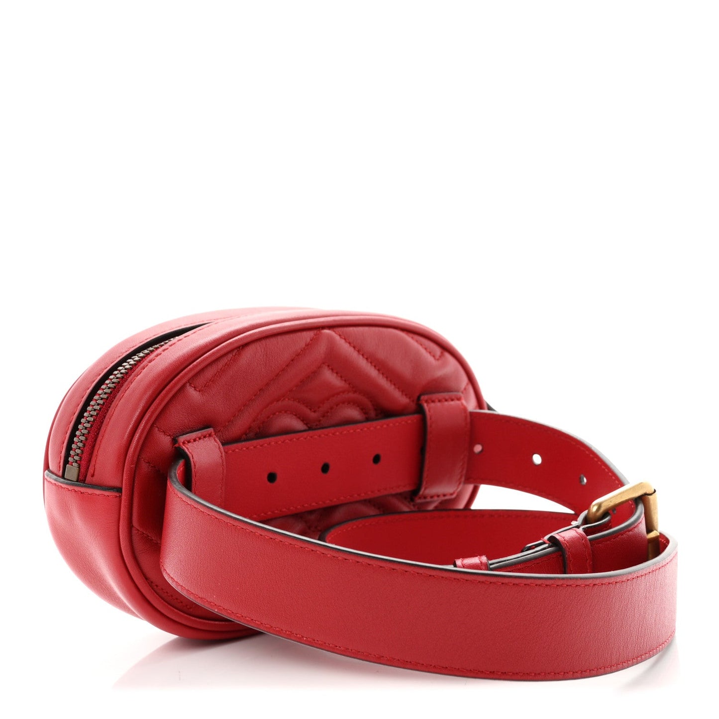Calfskin Matelasse GG Marmont Belt Bag 75 30 Hibiscus Red