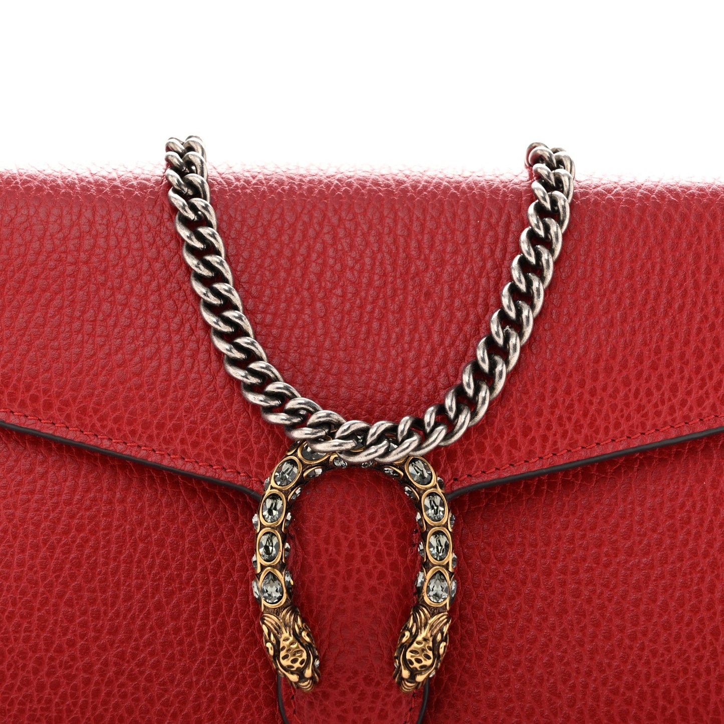 Calfskin Mini Dionysus Chain Wallet Hibiscus Red